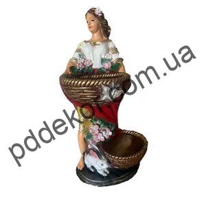 К 2.45 Українка з зайчиком (квітник) д.4/в.84см-НОВИНКА